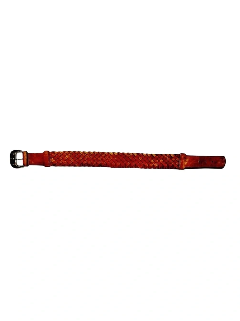 Vera Pelle Italian Braided Leather Belt | Brown | Woven | Genuine Leather